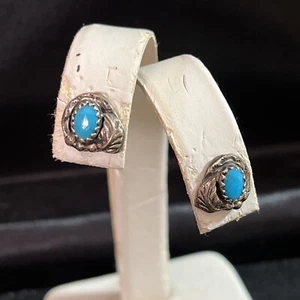 Sterling Silver And turquoise Earrings - F24 - Picture 1 of 3