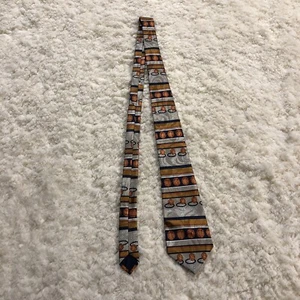 Fratello Hand Made Mens Ties Basketball Ring Ball Print  Multicolor Decor Art - Picture 1 of 6