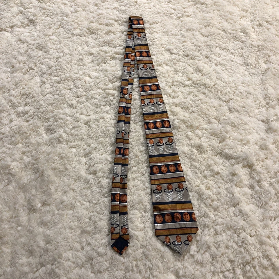Fratello Hecho a Mano Para Hombres Corbatas Baloncesto Anillo Impresión Multicolor Decoración Arte Foto 1 de 4