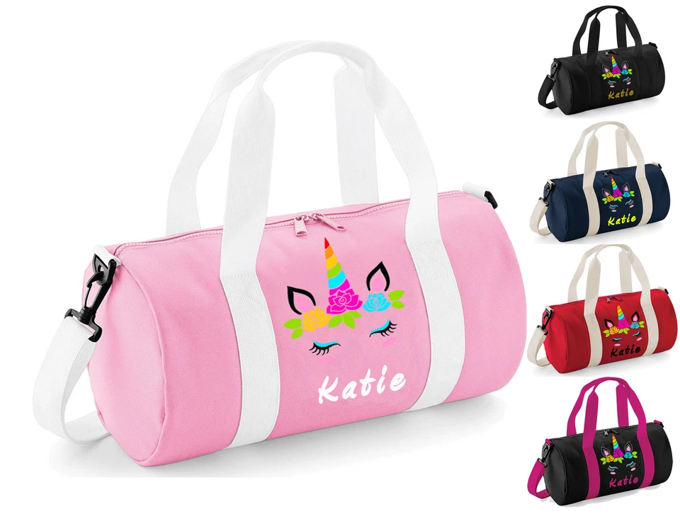 Personalised Dance Bag Girls Kids Unicorn Pink Ballet Gymnastics Gym Kit - Image 1 of 1