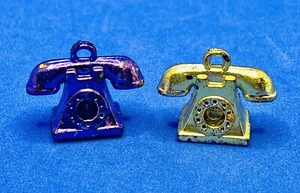 Vintage Old Fashioned Telephone Gumball Machine Charms 1960's - Picture 1 of 6