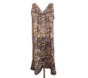 VTG Vanity Fair Babydoll Slip Dress Nightie Sz S 38 Animal Print Leopard Cheetah - Picture 1 of 11
