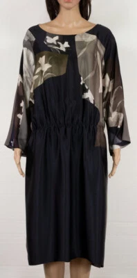VESTIDO DRIES VAN NOTEN 100% SEDA MIDI ESTAMPADO FLORAL 2009 COLECCIÓN OTOÑO 42 Foto 1 de 4