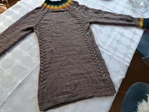 Fast NEU: Wollpullover/-kleid Norwegerpullover Schurwolle, Handarbeit - Bild 1 von 14
