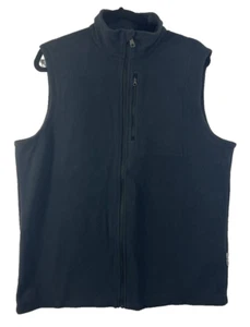 Duluth Trading Co Mens Black Fleece Gorpcore Outdoor Hiking Full Zip Vest Size M - Picture 1 of 9