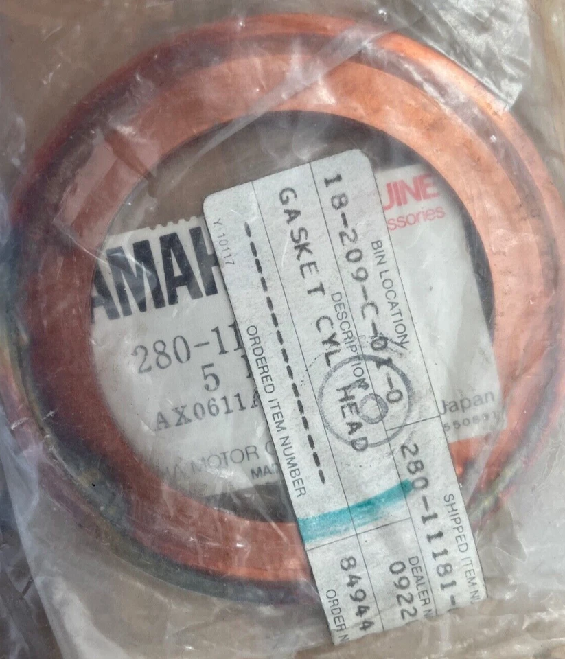 280-11181-01 Junta de culata de motor Yamaha cobre TDS TR3 DS7 RD250 TZ250 Foto 1 de 1