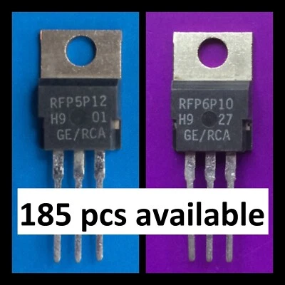 RFP5P12 RFP6P10 RCA P-Channel Power MOSFET Transistor 5A 6A 150V TO-220 RFP NOS - Image 1 of 4