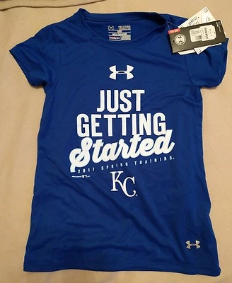 NEW Kansas City Royals Under Armour blue shirt, youth girls size small - Image 1 of 4