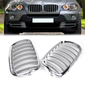 Chrome Car Front Kidney Grille For BMW E70 X5 E71 X6 2008-2013 2009 2010 Grill - Picture 1 of 8
