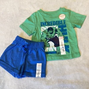 Jumping Beans Incredible Hulk Größe 3 Monate T-Shirt & Shorts Set Outfit Neu mit Etikett Marvel - Bild 1 von 7
