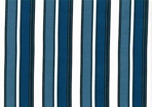 6 Yds WHS Fabric Shades Of Blue White Stripe Indoor/Outdoor Drapery Uphl - Picture 1 of 2