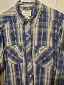 Camisa Alta Sierra Western Perla A Presión Manga Larga Para Hombre Talla M Vaquero De Colección - Imagen 1 de 6