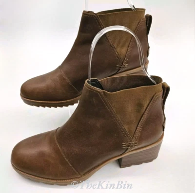 SOREL Cate NL3712-242 женщин размер 9,5 коричневый кожаный зажим подошвы Chelsea ботинки Waterprf - Изображение 1 из 4