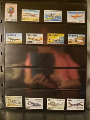 St Kitts Aircraft & Aviation Stamps Lot of 15 - MNH -See Details for List - Image 1 of 3