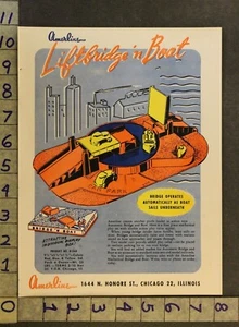 1953AMERLINE LIFTBRIDGE BOAT SAIL AUTO CAR FRISKY PRANCE PONY CHICAGO TOY ADTQ03 - Picture 1 of 2