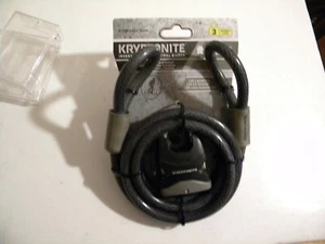 Kryptonite Level 3 Steel Bike Lock Double Loop Cable & Padlock Cable length 6' - Picture 1 of 4