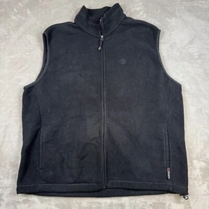 Timberland Fleece Vest Mens Size 3XL Black Full Zip Pockets Embroidered Polartec - Picture 1 of 9