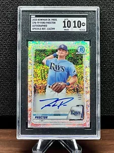 ๐ FORD PROCTOR 2020 Bowman Chrome Auto SPECKLE Refractor /299 Rookie SGC 10 ๐ - Picture 1 of 4