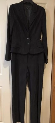 A.Byer Mujer Junior Negro Rosa Rayas Pantalones Traje con Chaqueta Talla L, Pantalones Talla 13 Foto 1 de 4