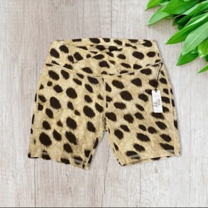 WEWOREWHAT Animal-Print Bike Shorts in Tan XL - Picture 1 of 7