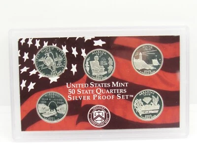 2003-S US Mint 5 State Quarter Proof .90 Silver IL MS ME AR AL No Box No COA - Image 1 of 2
