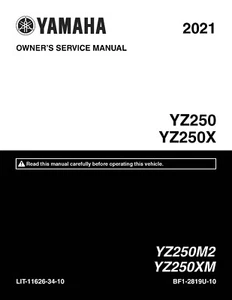 Yamaha Service Workshop Shop Manual Book 2021 YZ250X. - Bild 1 von 12