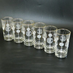 6 Glasses 1970 Bank Giveaway Tulsa Home Federal Savings & Loan Piggy Logo - Picture 1 of 10