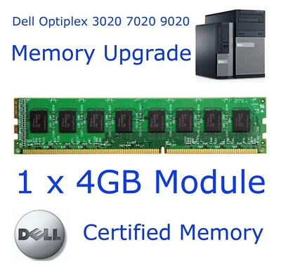 4GB PC3-12800U 1600MHz DDR3 Memory RAM Upgrade for Dell OptiPlex 3020 PC Tower - Image 1 of 4