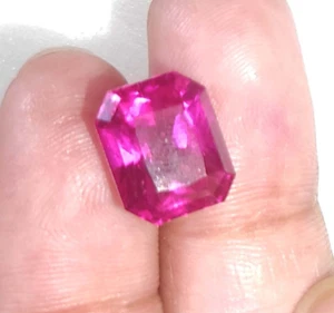 9,10 ct natürlicher zertifizierter Ceylon Smaragdschliff königlicher rosa Saphir loser Edelstein - Bild 1 von 11