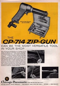 1954 Chicago Pneumatic CP-714 Zip Gun Body Shop Tool Original Color Print Ad  - Picture 1 of 1