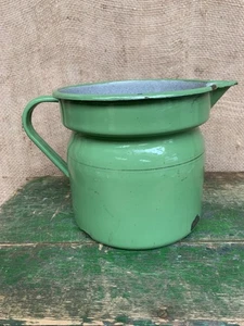 Rustic Green Enamel Jug - Farmhouse - Cottage Decor - Picture 1 of 7