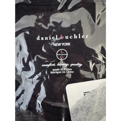 Футболка Daniel Buchler Pima модальная в полоску с круглым вырезом черная размер большой - Изображение 1 из 3