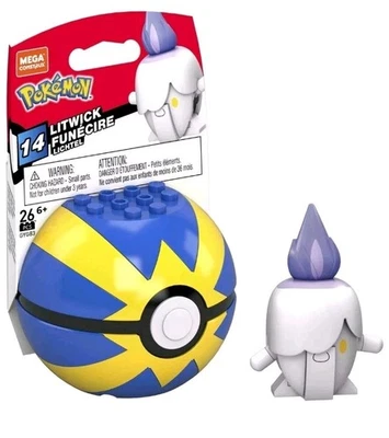 Mega Bloks Pokémon Mega Construx Series 14 Litwick Pokeball GYG83 Pokemon 2020 - Image 1 of 4