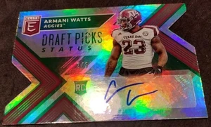 2018 Elite Draft Picks Green Status Auto #210 Armani Watts SP /5 Texas A&M Rare - Picture 1 of 3