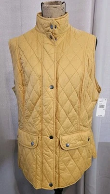 Chaleco chaleco Barbour para mujer nuevo con etiquetas talla 14 EE. UU. Reino Unido 18 amarillo mostaza peso ligero  Foto 1 de 4