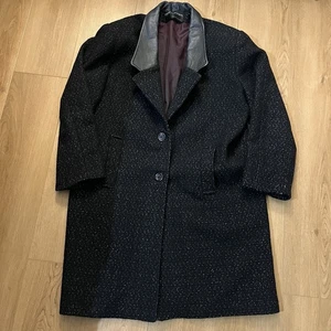 Vintage David Benjamin Wool And Leather Coat - Picture 1 of 7