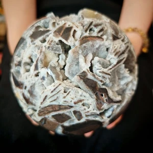 6.82LB TOP Natural sphalerite geode quartz ball hand carved crystal sphere - Foto 1 di 10
