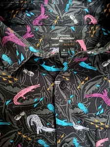 Marc Anthony Luxus Slim Fit Hemd Herren Medium Knopfleiste Alligator Ananas - Bild 1 von 5