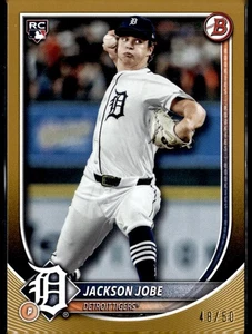 (5782) Jackson Jobe #/50 2025 Bowman Gold RC Tigers - Picture 1 of 2
