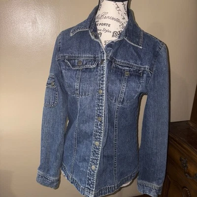 Jeans azules para mujer, chaqueta vaquera talla pequeña Foto 1 de 4