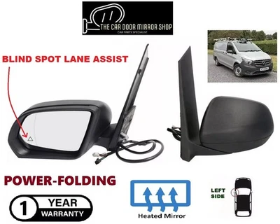 Mercedes Vito 2014-2022 Leftside Electric Mirror Unit Power Fold With Blind Spot - Image 1 of 4