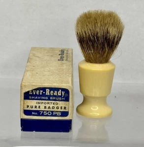 Vintage Ever-Ready Shave Brush Silver Tip Badger 750 Imported with Box - Picture 1 of 9