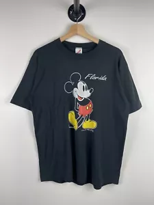 Vintage 80s Disney Mickey Mouse Florida Black Tee Size XL - Bild 1 von 5