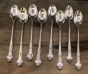 English Gadroon by Gorham Sterling Silver set of 8 Iced Beverage Spoons 7.5" - Picture 1 of 4