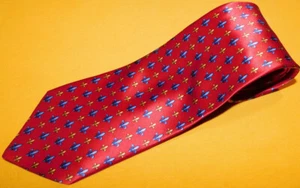 BEAUFORT TIE RACK MADE IN ITALY RED/YELLOW/BLUE TRIDENT MOTIF TIE - NECK TIES. - Picture 1 of 3