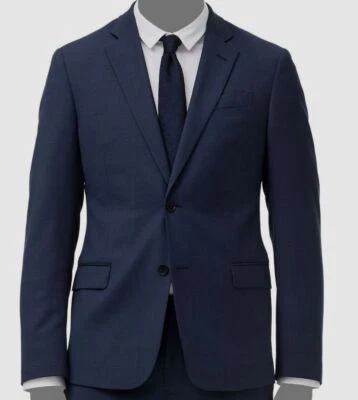 Armani Exchange Men's Blue Wool Birdseye Slim Two-Button Jacket Suit Size 40R - Image 1 of 4