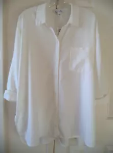 Must! Old Navy White Linen Blend Oversized Buttondown Shirt 4XL 5X 28 30 32 4X - Picture 1 of 10