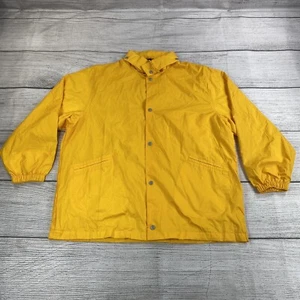 Chaqueta de Lluvia Forrada DKNY Hombres Talla Grande Capucha Oculta Bolsillos Interior/Exterior Amarillo - Imagen 1 de 6