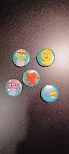 Sesame Street Button Pins - 5pc's Hand Made, NEW - Picture 1 of 8