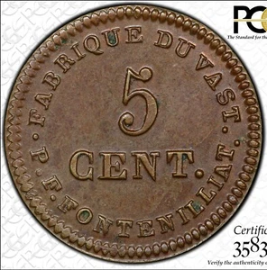 France, Napoleon I, Normandy Textile Factory Token, 1803-1827, Uniface PCGS SP58 - Picture 1 of 4